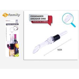 AIREADOR OXIGENADOR DE VINO CON VERTEDRO PARA BOTELLAS 16 CMS. ECONOMICO FAMILY