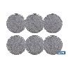 BAJOPLATO REDONDO FLECOS DE COLOR GRIS  MEDIDA 38 CM   CAJA 6 UNID.