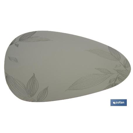 BAJOPLATO FORMA TRIANGULAR DE COLOR VERDE CLARO  ESTAMPADO  MEDIDA 45 X 36 CM   CAJA 6 UNID.