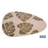 BAJOPLATO FORMA TRIANGULAR DE COLOR MARRON CLARO  ESTAMPADO  MEDIDA 45 X 36 CM   CAJA 6 UNID.