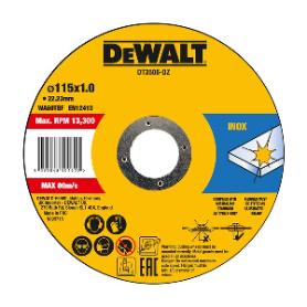 DISCO CORTE INOX 115X1X22 DEWALT (CAJA 10)