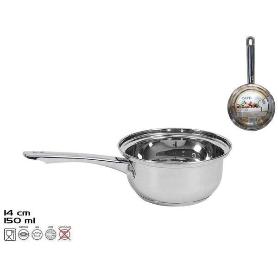 14 CMS CAZO MANHATTAN 150 ML. ACERO INOX APTO PARA INDUCCION,VITROCERAMICA,GAS