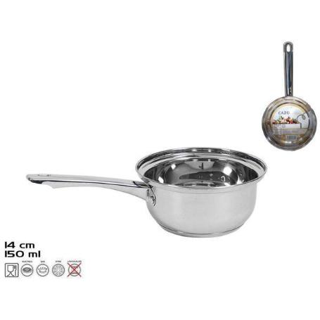 14 CMS CAZO MANHATTAN 150 ML. ACERO INOX APTO PARA INDUCCION,VITROCERAMICA,GAS