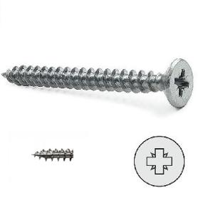 TORNILLO ROSCA MADERA CABEZA PLANA RS-FIX POZIDRIV ZINCADO LARGO 45MM DIÁMETRO 4MM (CIENTOS 1000)