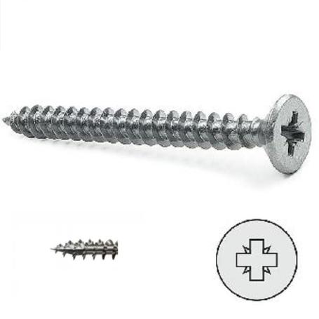 TORNILLO ROSCA MADERA CABEZA PLANA RS-FIX POZIDRIV ZINCADO LARGO 45MM DIÁMETRO 4MM (CIENTOS 1000)