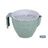 GRASERA COLADOR 500ML MODELO ALBAHACA VERDE AGUA 16.5X12X10CM VENTA UNITARIA