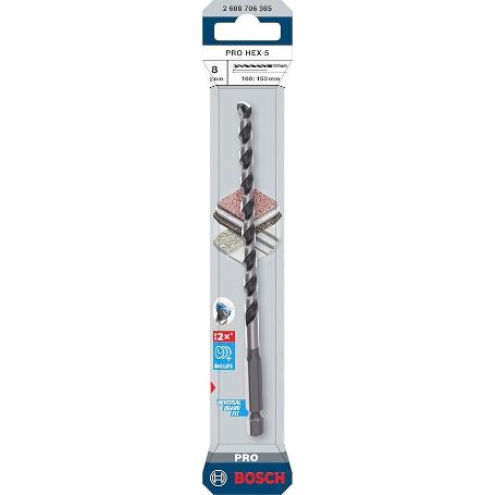 BROCA HORMIGON HEX-5 BOSCH  6X100X150