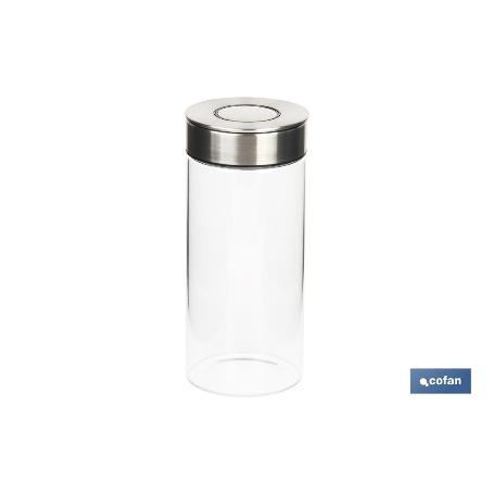 FRASCO BOROSILICATO+ACERO MODELO CICER 1300ML 22.5 X 10  CM