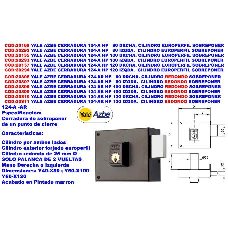 CERRADURA AZBE 124A 120 DH HP