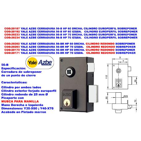 CERRADURA AZBE 56B-70 IZ HP
