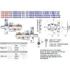 CERROJO FAC B70 302-L 115I NI IZQD. 01524 FAC
