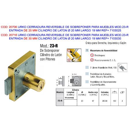 CERRADURA 23R-25 7103025 URKO