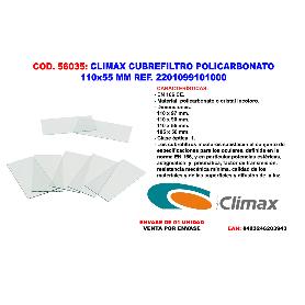 CUBREFILTRO POLICARBONATO INCOLORO 110×55 CLIMAX