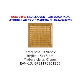 REJILLA EMP. 15*15 MADERA CLARA B70225Y BRINOX