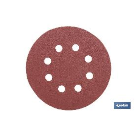 HOJA DE LIJADO LIJADORA ORBITAL 8 AGUJEROS Ø125 MM G 120   CAJA 5 UNID.