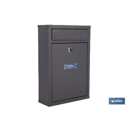 BUZÓN CORREO EXTERIOR NEGRO MODELO LETTER 320X215X85MM