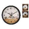 RELOJ DE PARED CON GATITOS RIKY-KIRA DIAMETRO 30 CMS MARCO NEGRO
