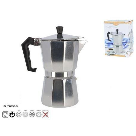 6 TAZAS CAFETERA ALUMINIO EXPRES 300 ML APTA PARA GAS,VITRO,INDUCCION,ELECTRICIDAD