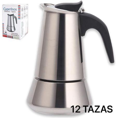 12 TAZAS CAFETERA EXPRES ACERO INOXIDABLE PARA INDUCCION CUPERINOX