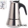 6 TAZAS CAFETERA EXPRES  ACERO INOX PARA COCINA INDUCCION CUPERINOX
