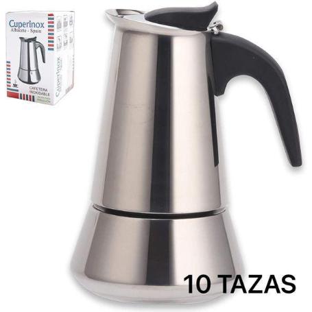 10 TAZAS CAFETERA EXPRES ACERO INOX PARA INDUCCION CUPERINOX