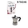 6 TAZAS CAFETERA ITALIANA ALUMINIO CLASICA CUPERINOX SERIE VERDE