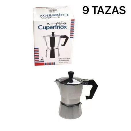 9 TAZAS CAFETERA ITALIANA CLASICA ALUMINIO CUPERINOX SERIE VERDE