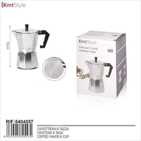 6 TAZAS CAFETERA ALUMINIO ITALIANA CLASICA KMTSTYLE
