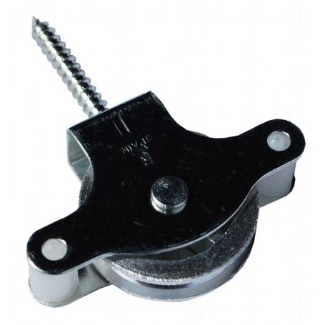 POLEA TENDEDERO WOLFPACK ZINCADO 40 MM. ROLDANA METAL CON TIRAFONDO