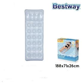 BESTWAY COLCHONETA HINCHABLE PARA PISCINA 188X71X26 CMS COLOR PLATA CON REPOSACABEZAS