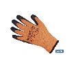 GUANTE NARANJA FLUOR CON REVESTIMIENTO LATEX TERMICO T-9   CAJA 12 UNID.