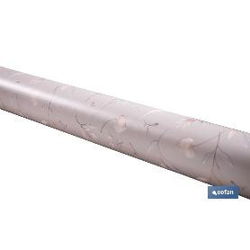 ROLLO DE HULE DISEÑO BOTÁNICO CON RAMAS DORADAS 1,40 X 20 M