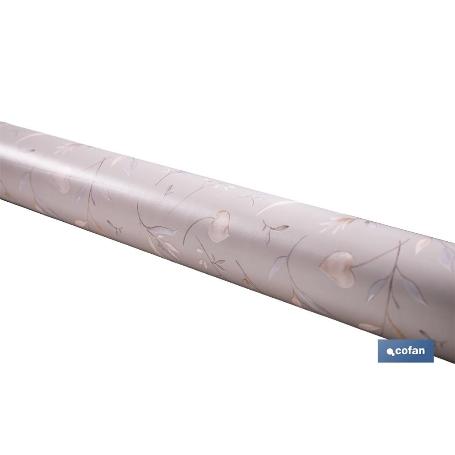 ROLLO DE HULE DISEÑO BOTÁNICO CON RAMAS DORADAS 1,40 X 20 M