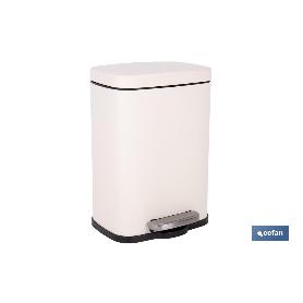 CUBO DE BASURA BEIGE CON PEDAL Y CUBO INTERIOR 5 L 21 X 18,5 X 30 CM