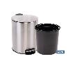 CUBO DE BASURA DE ACERO CON PEDAL Y CUBO INTERIOR 5 L 20,3 X 26,2 CM
