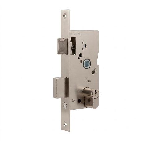 CERRADURA 4210 50 MM NIQUELADO PALANCA DESLIZANTE Y PICAPORTE REVERSIBLE