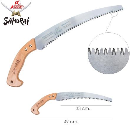 SERRUCHO SAMURAI CURVO MANGO MADERA   330 MM.