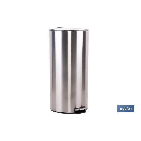 CUBO DE BASURA DE ACERO CON PEDAL Y CUBO INTERIOR 27 L 29,2 X 61,5 CM