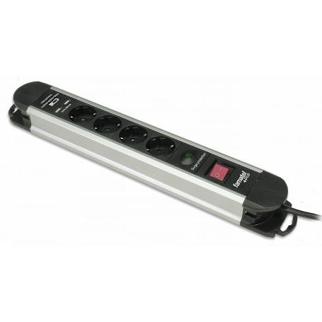 BASE MULTIPLE 3 TOMAS + 2 USB ALUM.C/INT (REF.2630