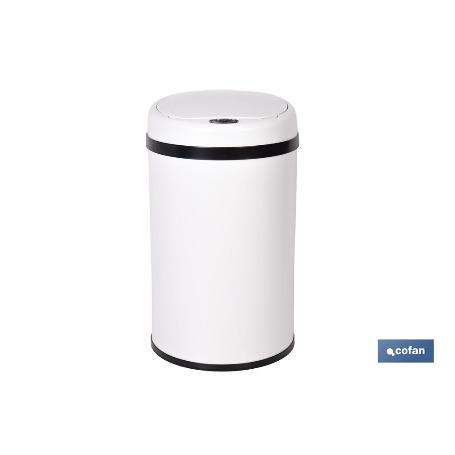 CUBO DE BASURA BLANCO CON SENSOR Y CUBO INTERIOR 30 L 52 X 30,5 CM