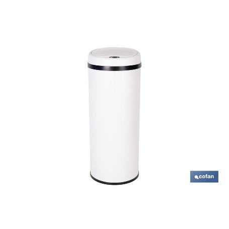 CUBO DE BASURA BLANCO CON SENSOR Y CUBO INTERIOR 50 L 30,5 X 78 CM