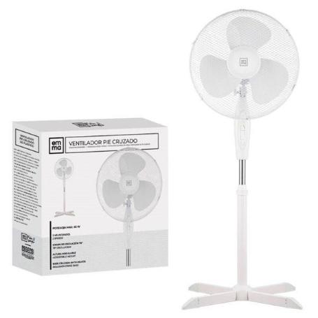 EMMA VENTILADOR PIE CRUZADO BLANCO 43 CMS. 45 WATIOS