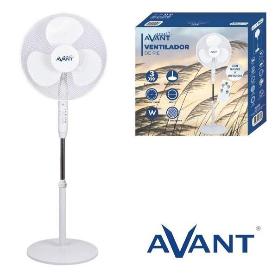 VENTILADOR DE PIE BLANCO CON MANDO 45 WATIOS AVANT AV7762