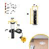 EMUCA MULTICONECTOR EXTRAÍBLE VERTIKAL, 3 ENCHUFES TIPO SCHUKO, 1 USB TIPO A, 2 USB TIPO C, PLÁSTICO Y ALUMINIO, PI