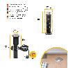 EMUCA MULTICONECTOR EXTRAÍBLE VERTIKAL, 3 ENCHUFES TIPO SCHUKO, 1 USB TIPO A, 2 USB TIPO C, PLÁSTICO Y ALUMINIO, PI