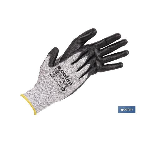 GUANTE ANTICORTE ULTRA LIGERO IMPREGNADO PU NEGRO T-11   CAJA 12 UNID.