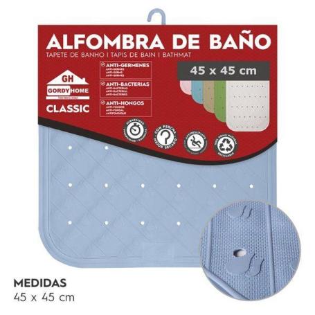 45X45 CMS ALFOMBRA GOMA BAÑO DUCHA COLOR AZUL