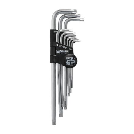 JUEGO LLAVES TORX L 9 PIEZAS LARGO INVIOLABLE
