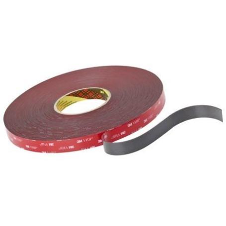 CINTA ADHESIVA DOBLE CARA 3M VHB SERIE GPH. ESPUMA ACRÍLICA. UNIÓN PERMANENTE. GRIS. ESPESOR 0,6 MM