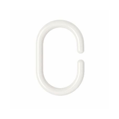ANILLAS PARA CORTINAS DE DUCHA OVAL. ANILLA BAÑO OVAL 18 MM. BLANCA (BOLSA 100 UNIDADES)